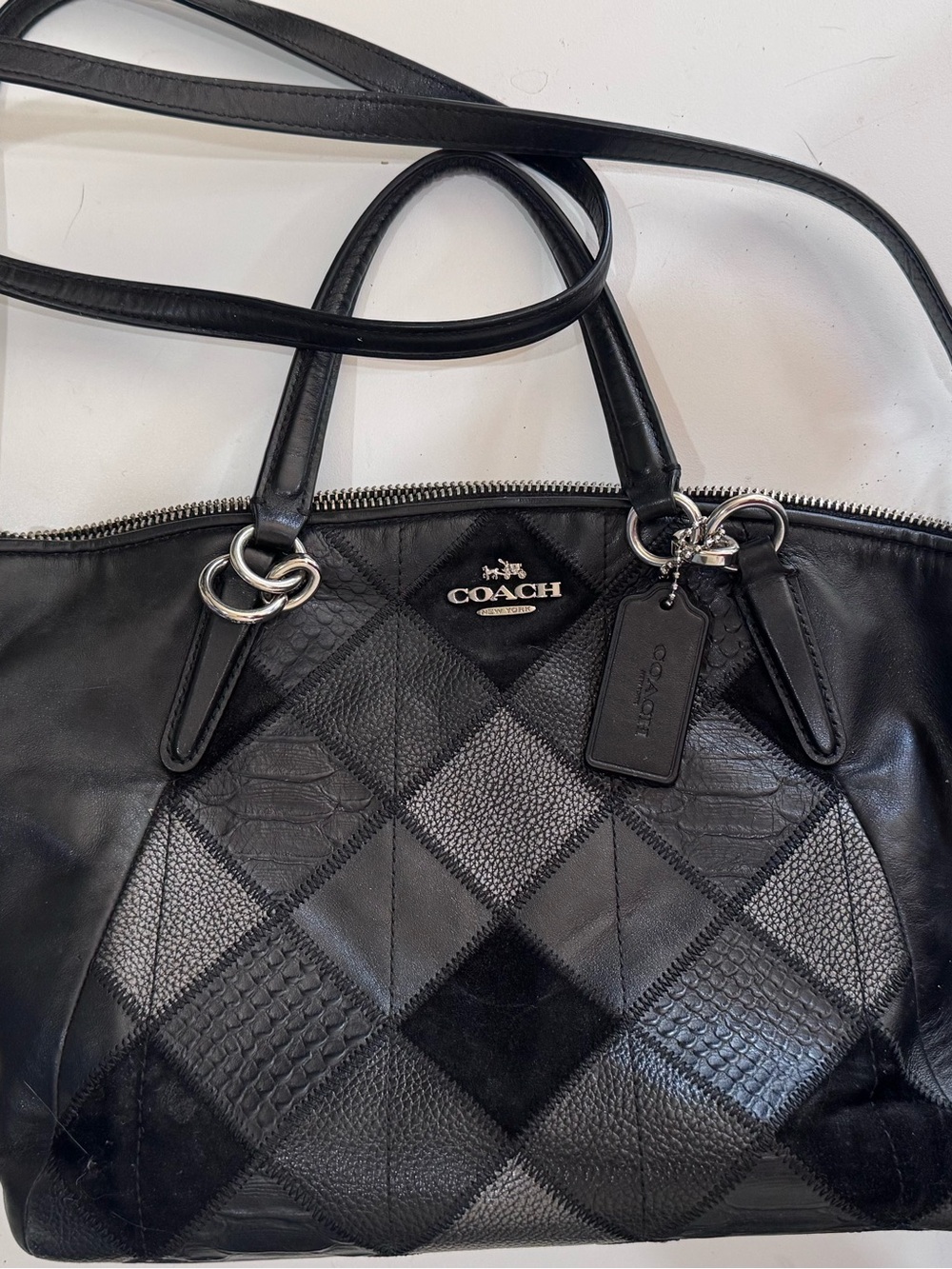COACH Black Patchwork Leather Bag and wallet